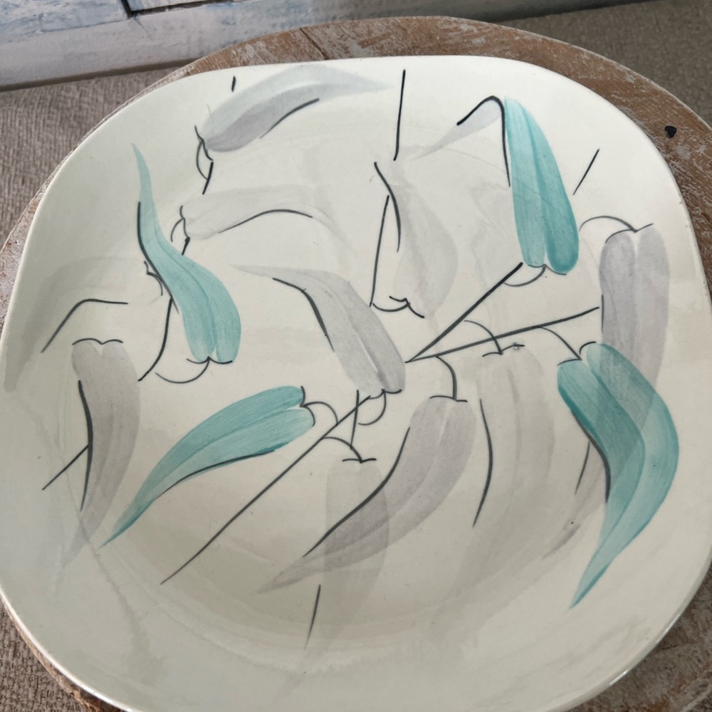 Redwing Pottery Willow Wind Square Platter